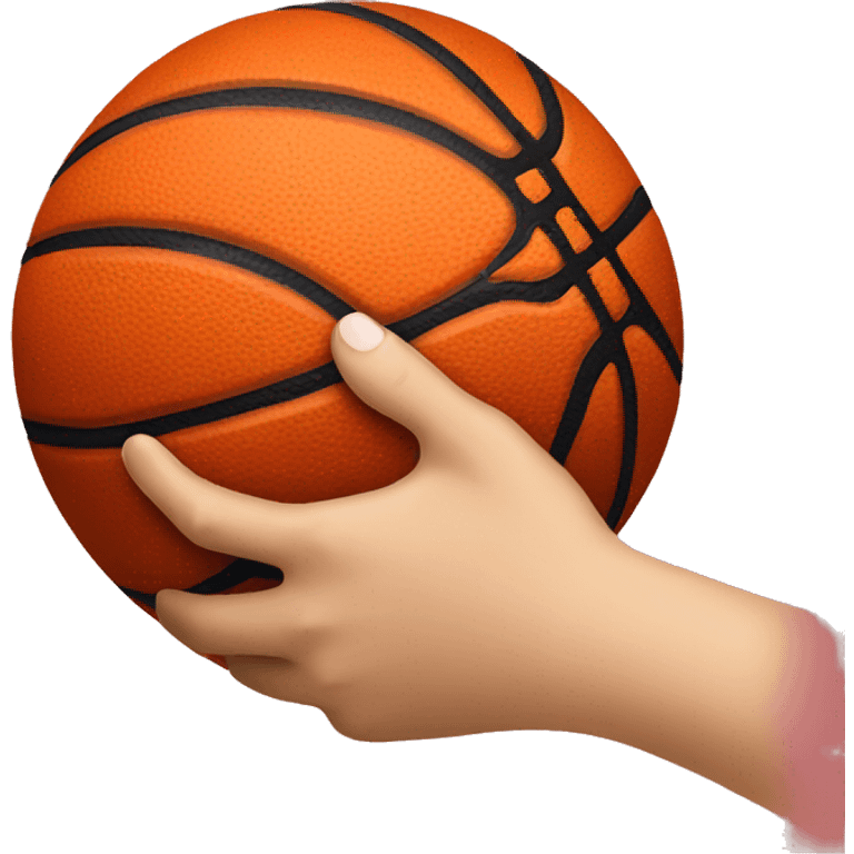 Hand holding a basketball emoji