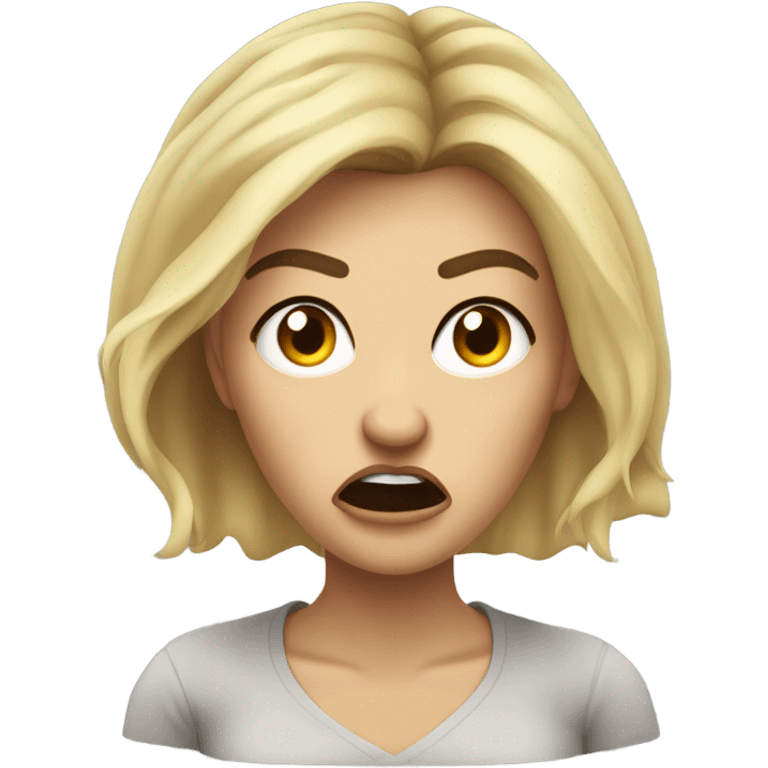 Angry blonde lady emoji