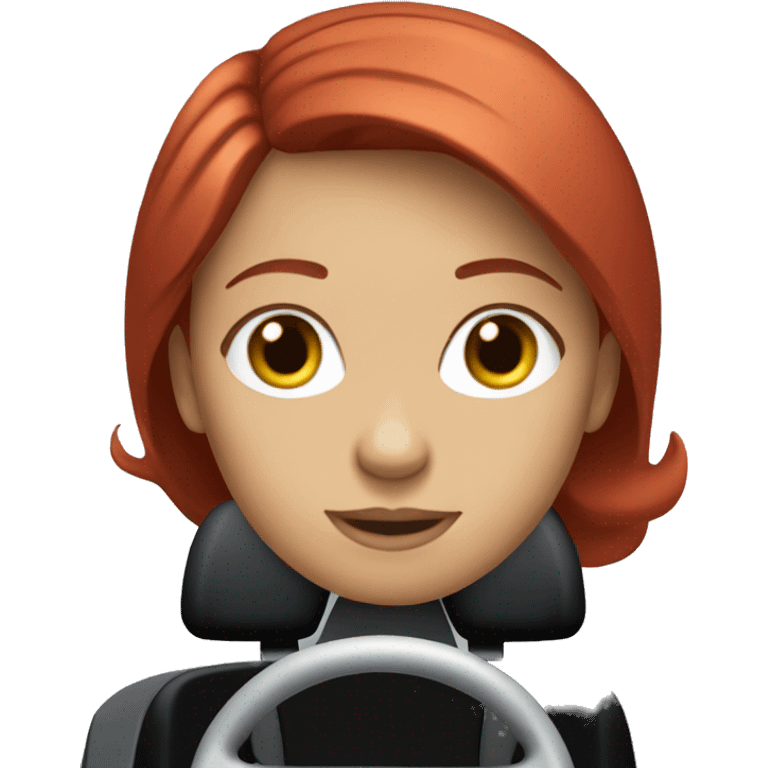 Girl with red hair driving an Mazda Mx5 emoji