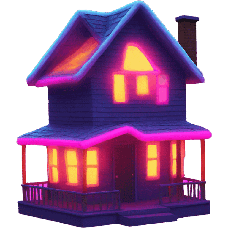 Neon blow up house emoji