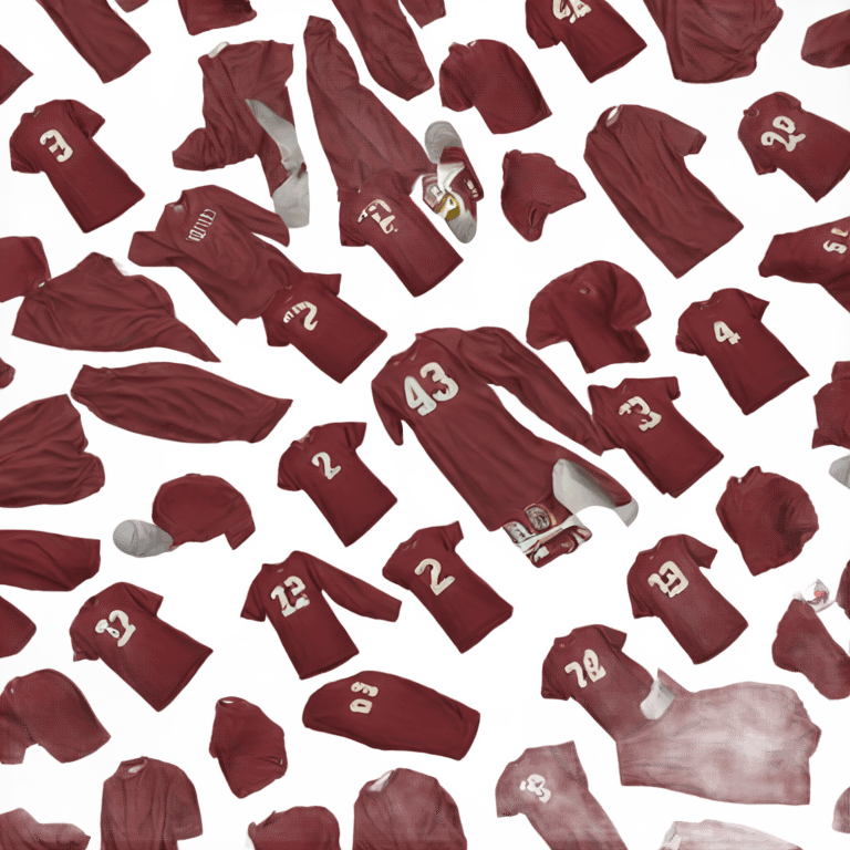 Maroon jersey shirt with 24 emoji