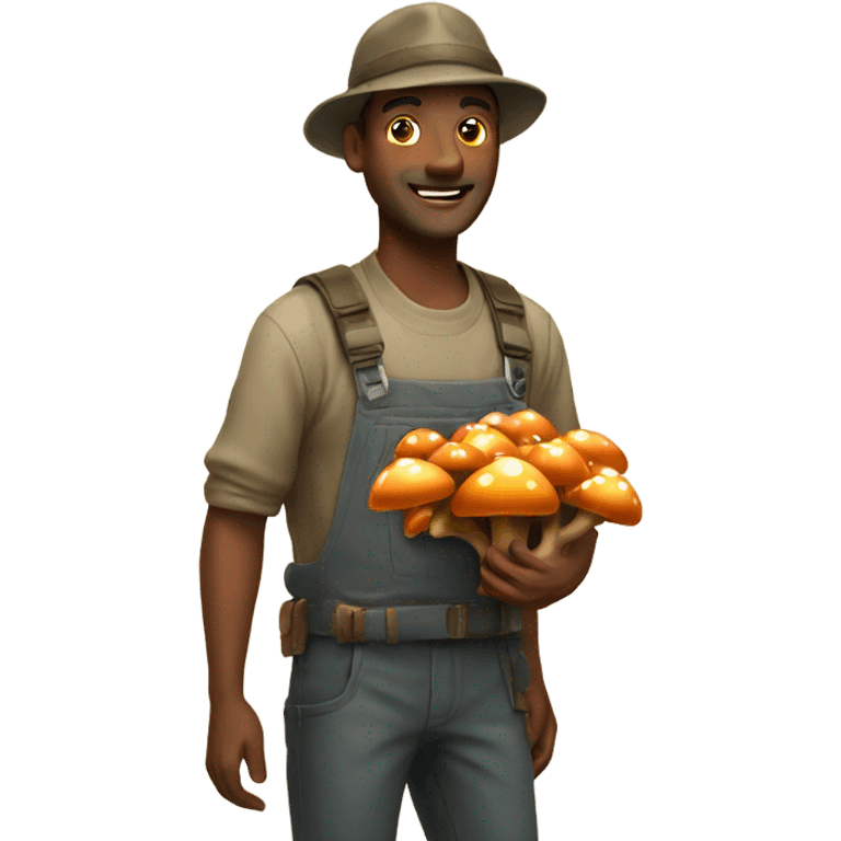 Man collecting mushrooms emoji