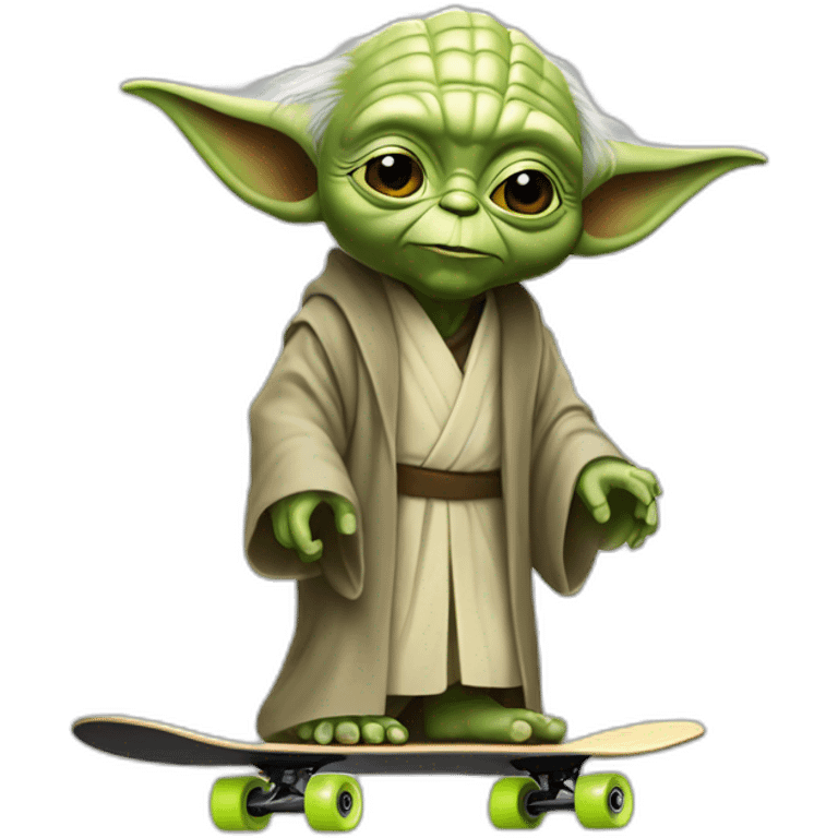 Maitre yoda qui fais du skateboard emoji