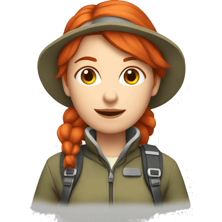 a red hair female mountaineer emoji