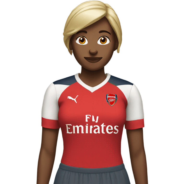 Woman wearing a Arsenal FC shirt  emoji