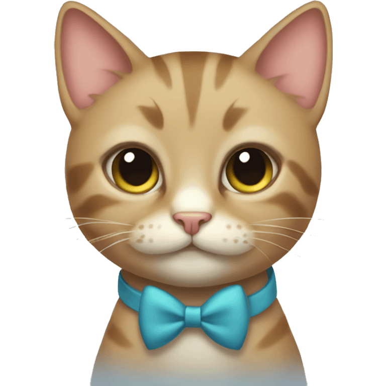 cat wearing a bow emoji