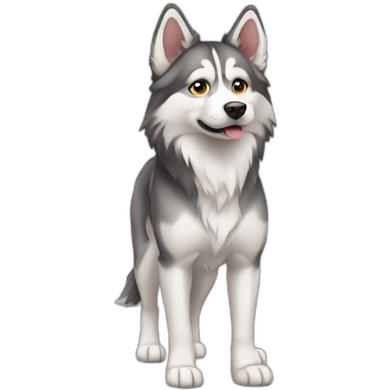 Dog siberian hasky full-height emoji