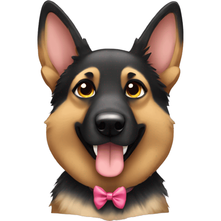 Girl German shepherd dog with bow  emoji