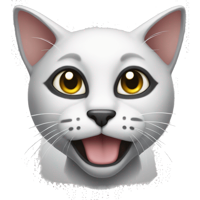 black cat with white win emoji