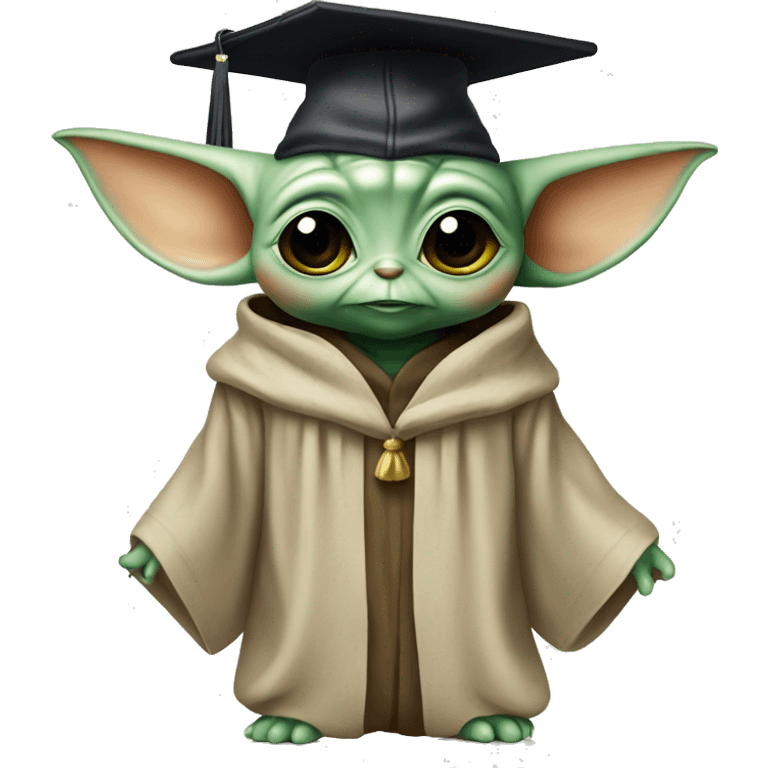 baby yoda wearing graduation cap emoji