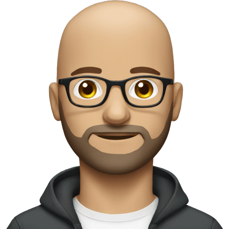 Bald guy with glasses and beard in a professional look  emoji