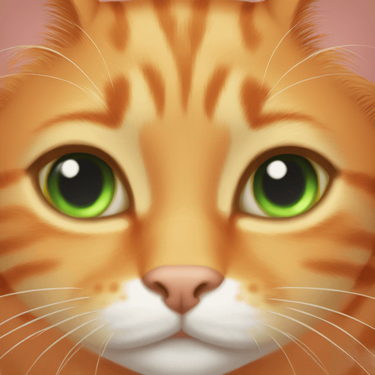 orange cat green eyes cute emoji