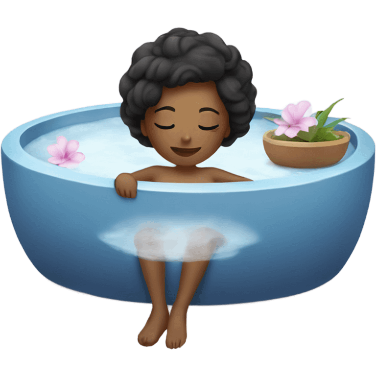 Girl relaxing in spa emoji