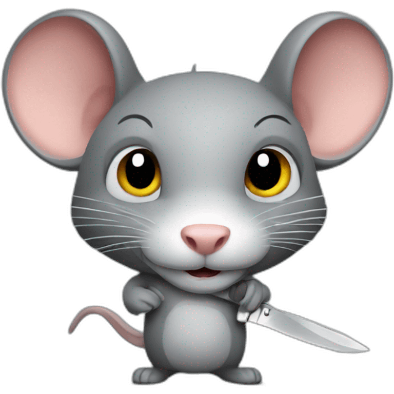 grey rat with knife emoji