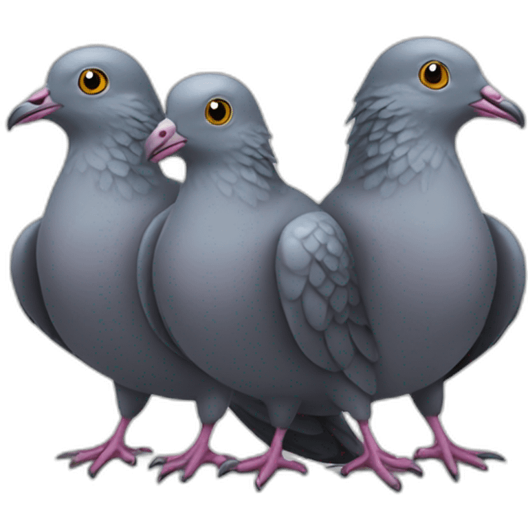 Three-headed pigeon emoji