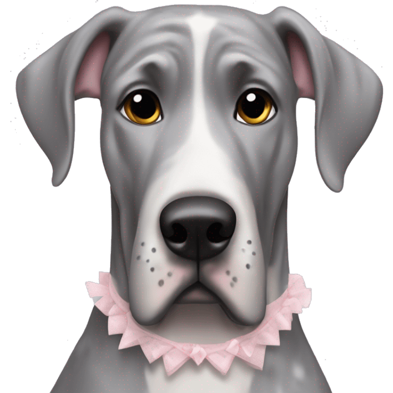 Merle grey Great Dane wearing a ballerina costume  emoji