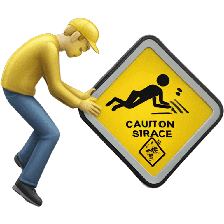 Caution slippery surface emoji