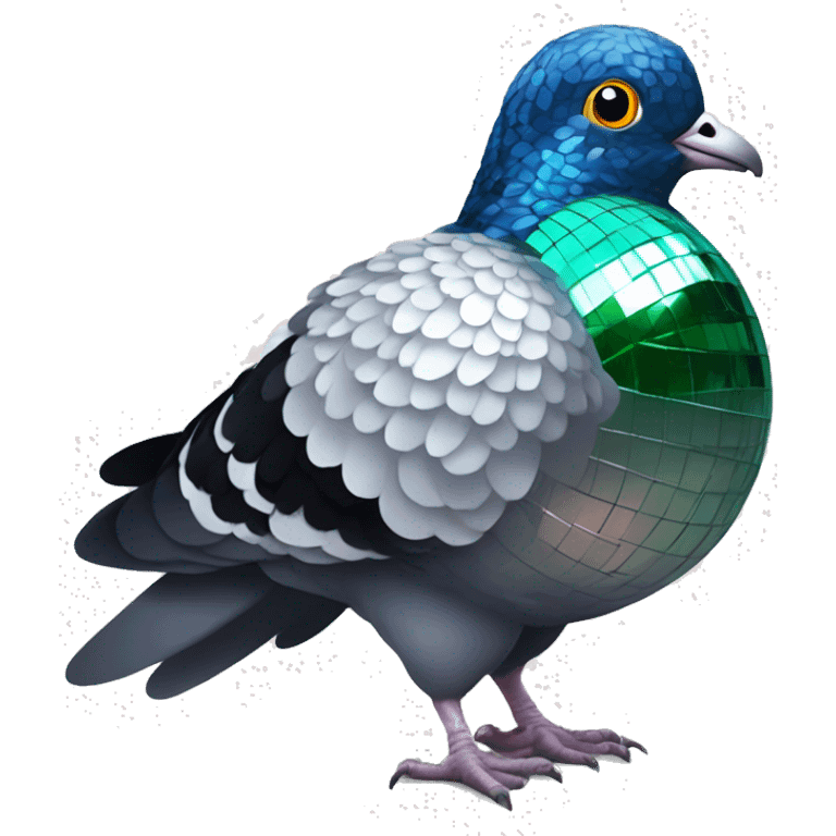 disco ball pigeon emoji