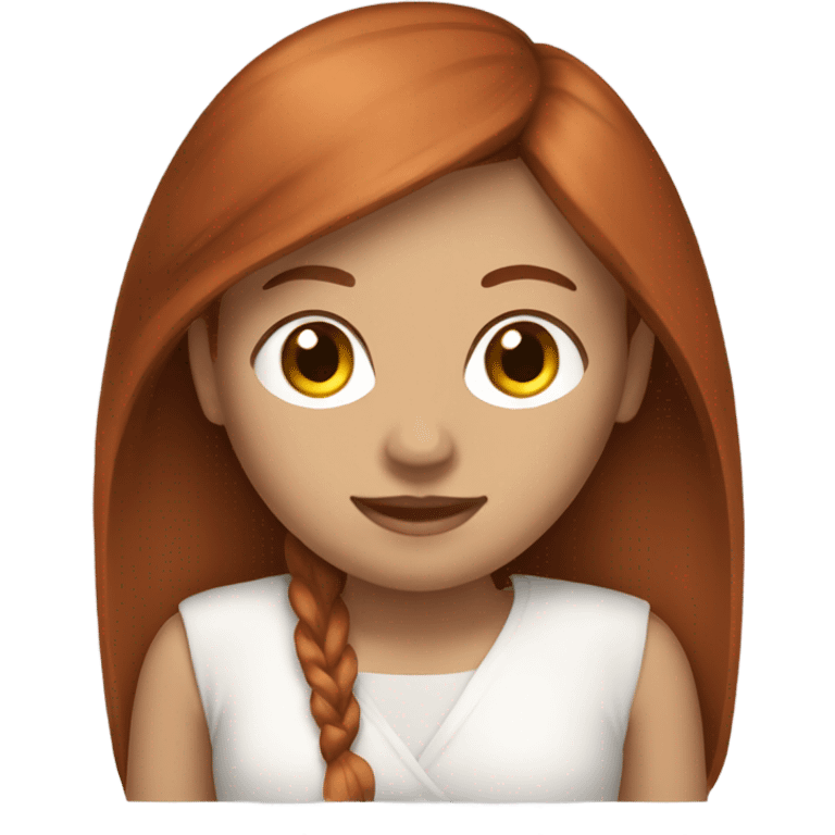 Straight Reddish-brown hair on white woman emoji