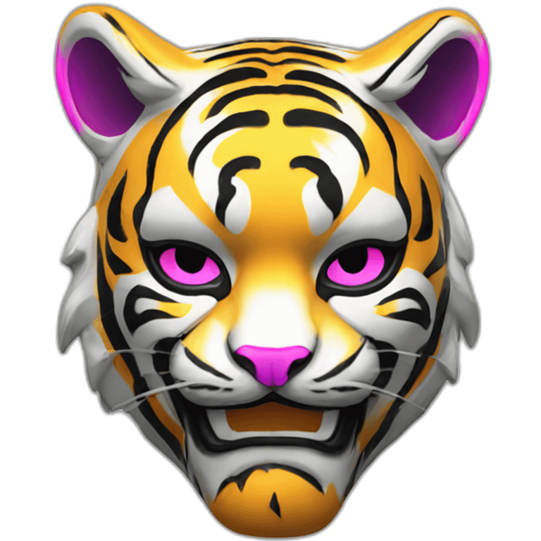 neon tiger Japanese mask emoji