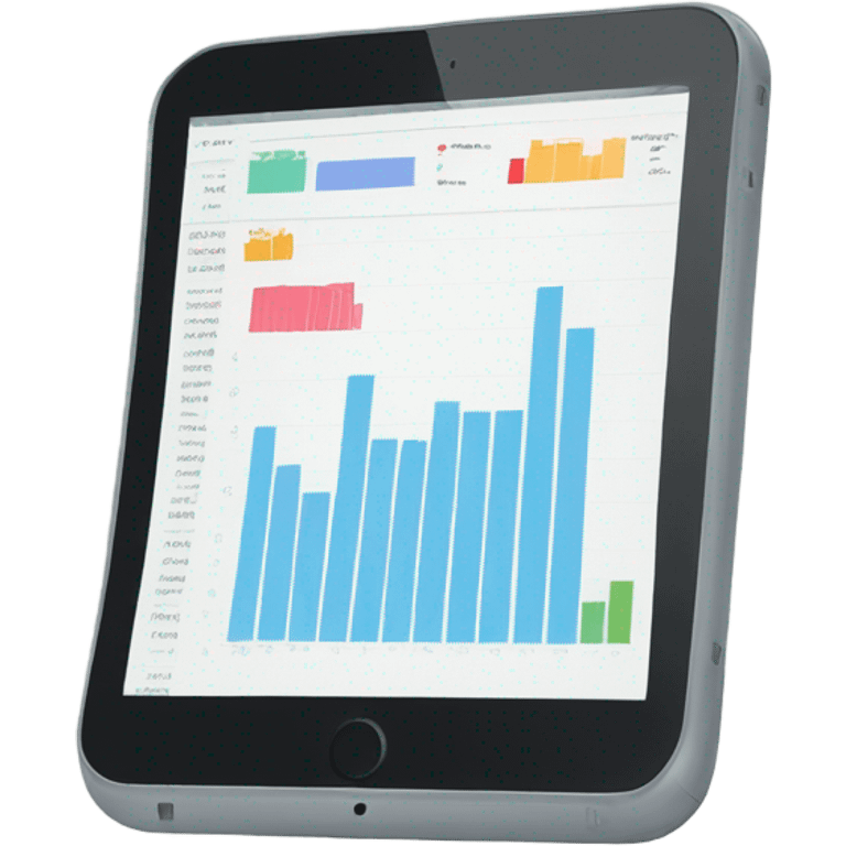 tablet with data charts emoji