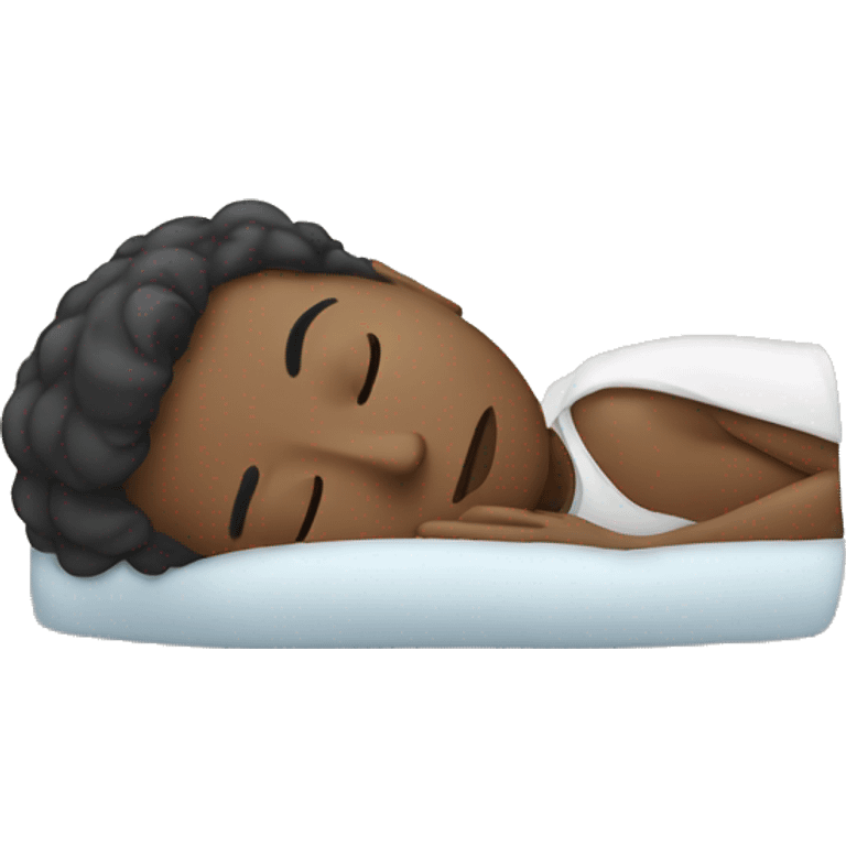 person asleep with grsss emoji