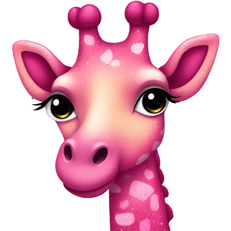 Pink ombre giraffe with glitter emoji