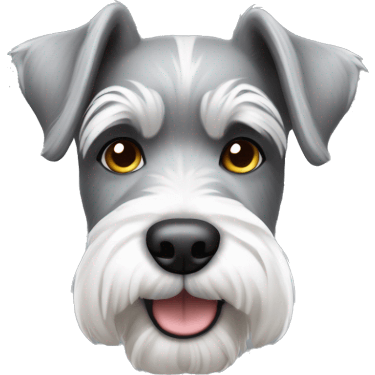 Small fury grey and white mixed schnauzer dog  emoji