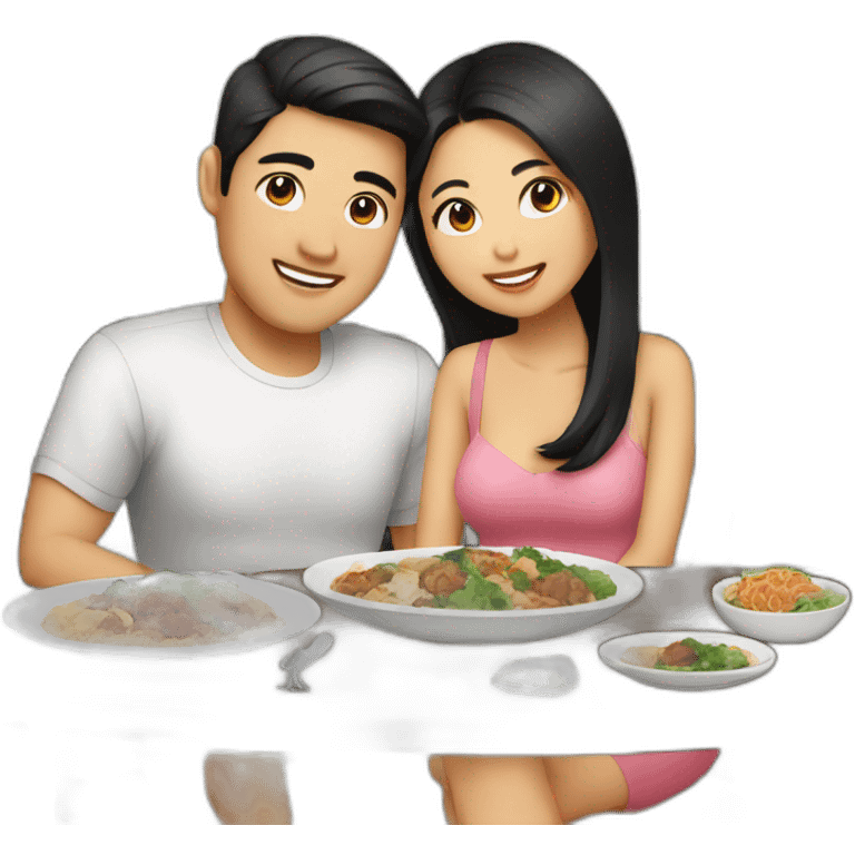 date night dinner for asian couple emoji