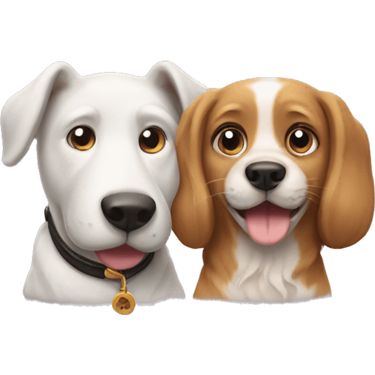 Cat and dog happy emoji