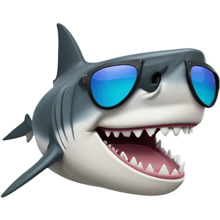 Buff shark with shades emoji