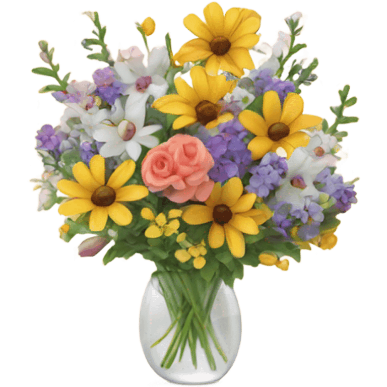 Beautiful Greeting card with flowers on the cover emoji