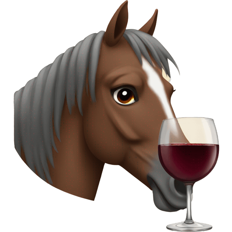 horse drinking red wine emoji