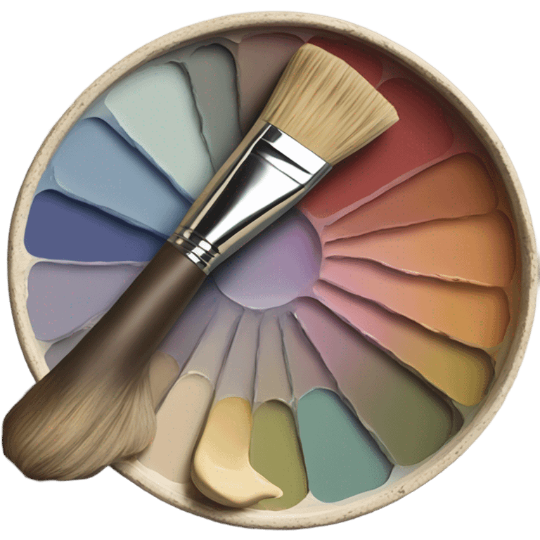 vintage palette and artist's brush emoji