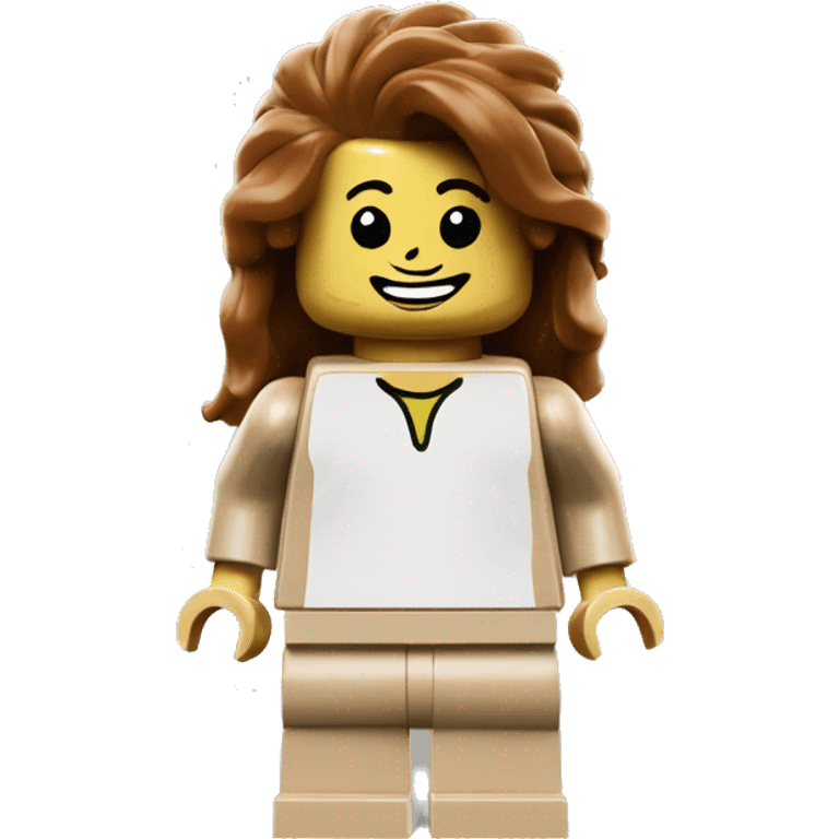 Lego minifig smile brown flip hair  emoji