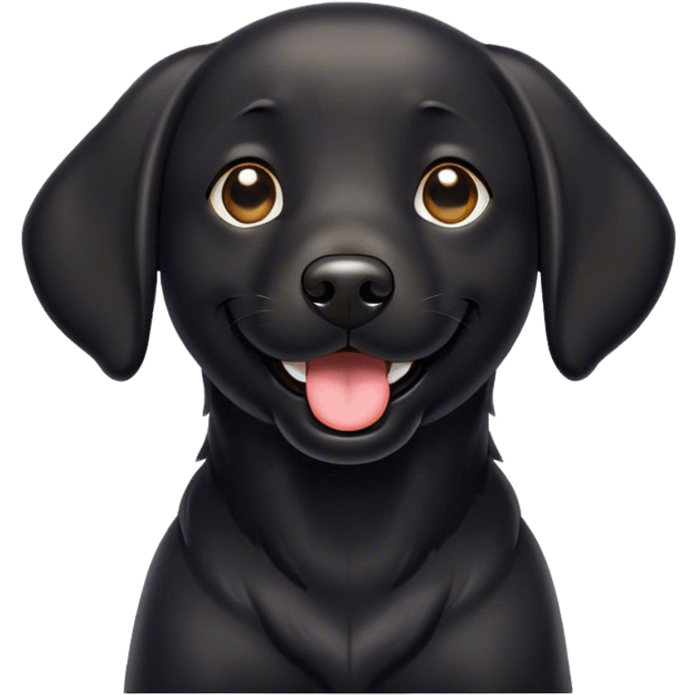 Black lab laughing  emoji