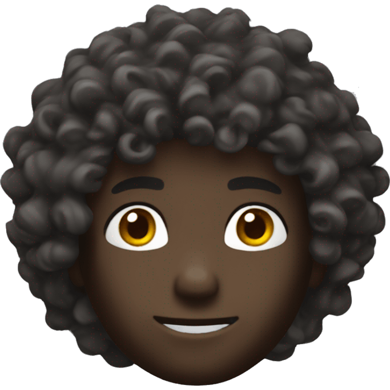 Roblox head dark skin with curly hair emoji