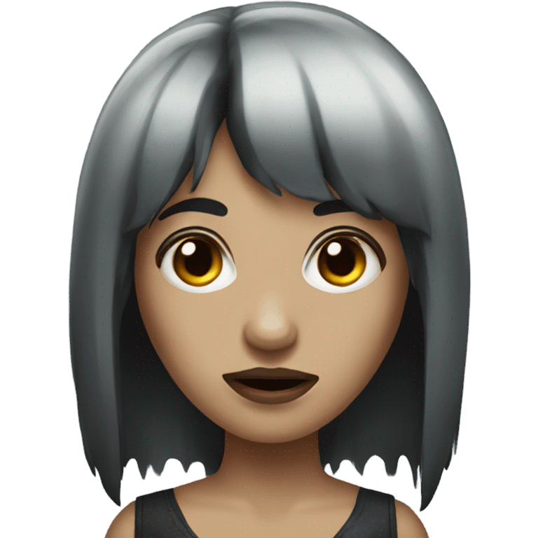 zombie woman with black hair and bangs emoji