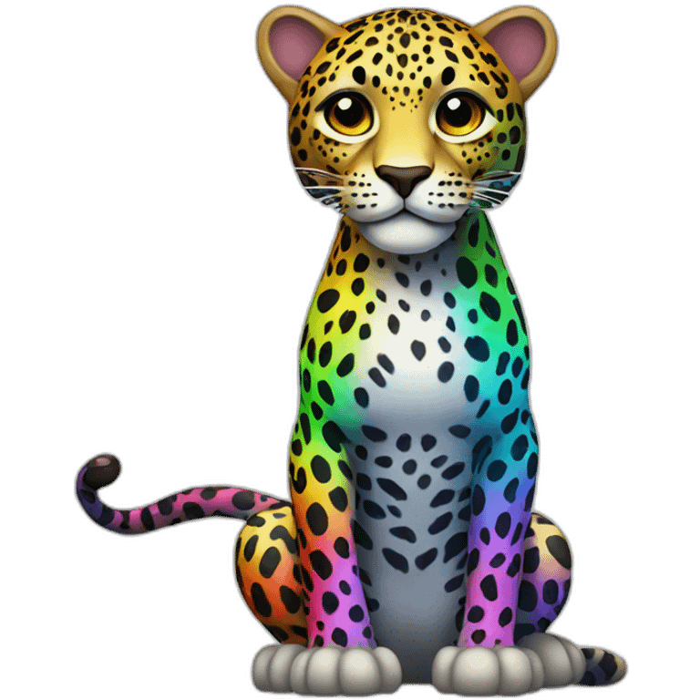 Rainbow Leopard Full Body emoji