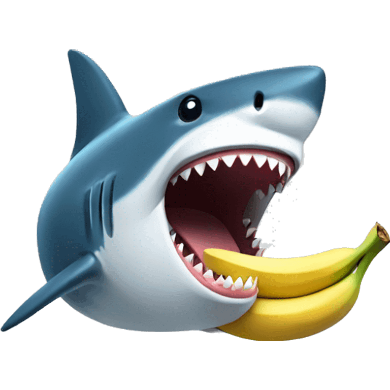 Shark laughing with banana  emoji