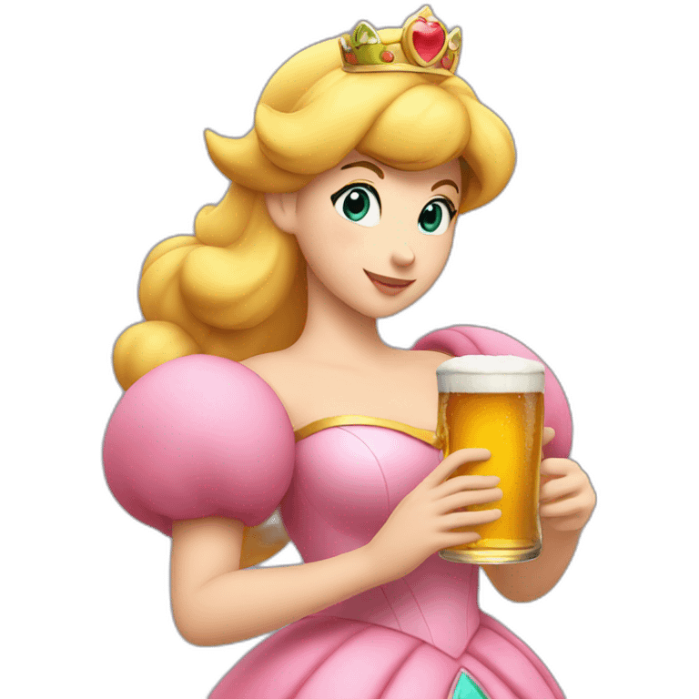 princess peach holding a beer emoji