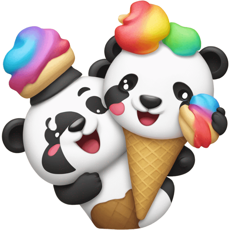 Panda eating ice cream emoji