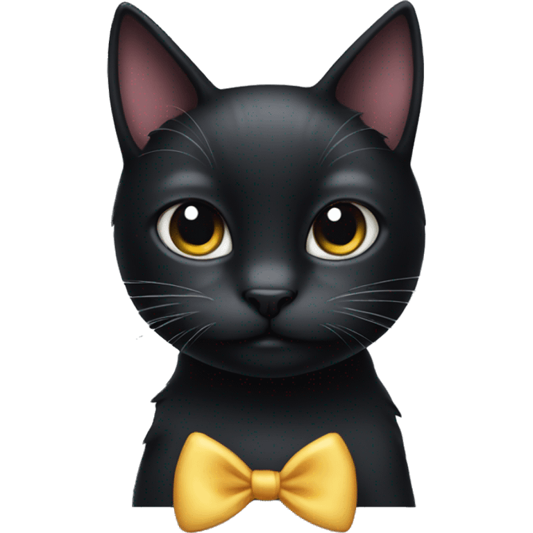 black cat with bow emoji