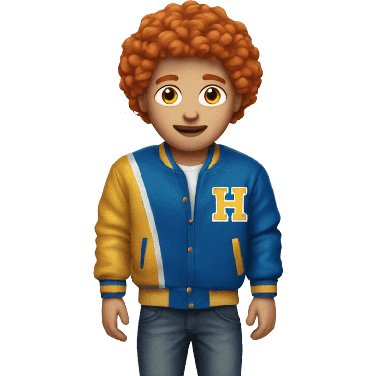 red head guy with a blue and gold varsity jacket  emoji