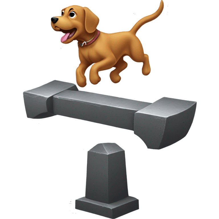 dog jumping anvil emoji