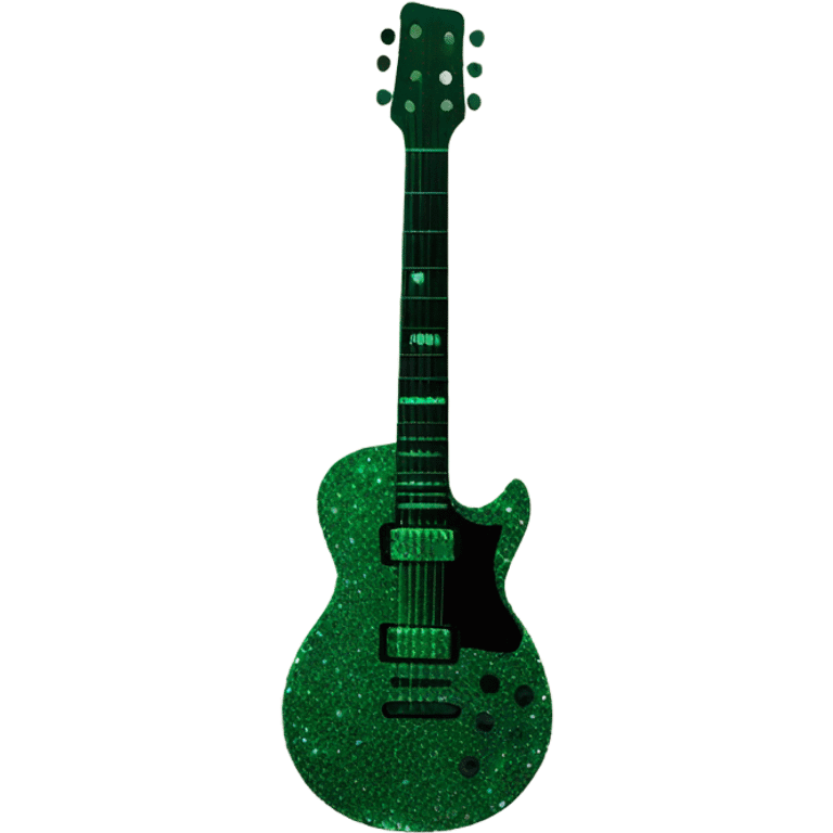 Dark green Glitter guitar emoji