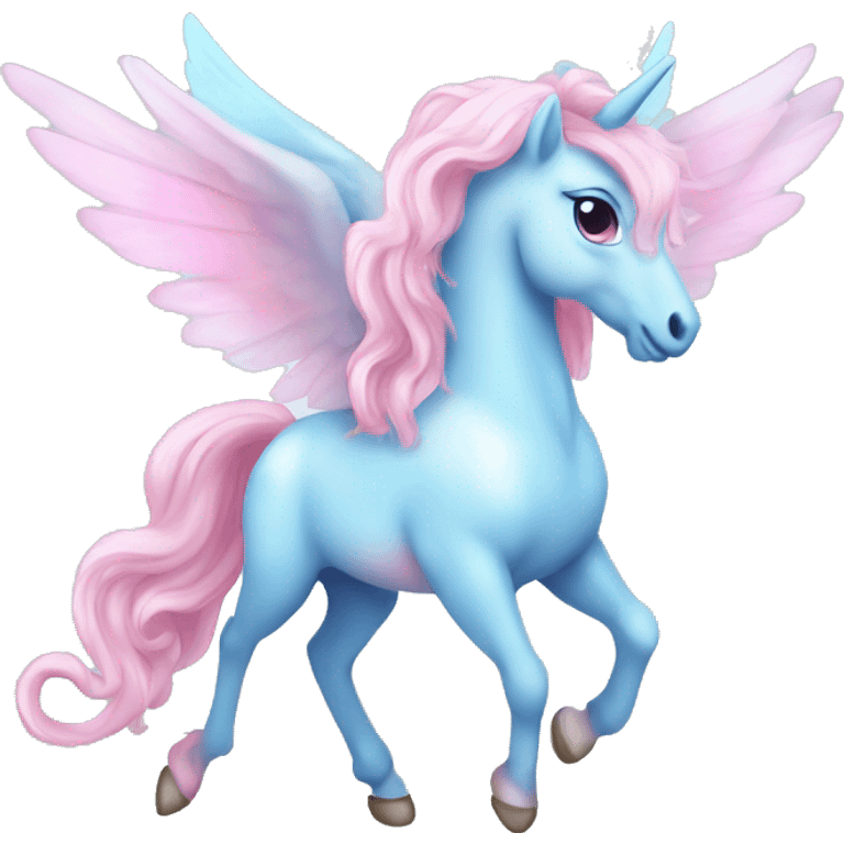 light blue and pink fairy pegasus emoji