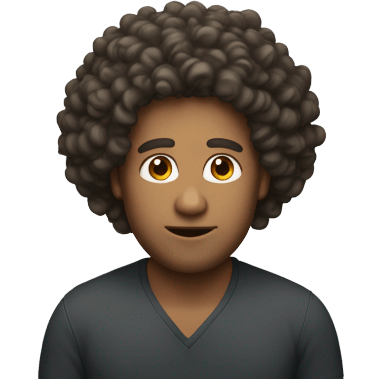 A man with voluminous curly hair. emoji