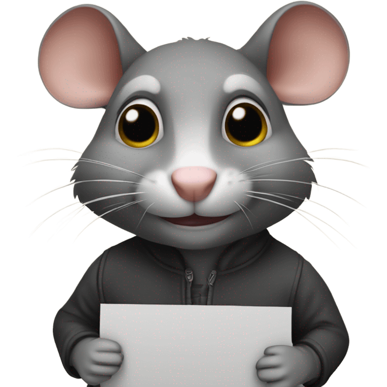 A rat holds a sign with the inscription "Alinght" emoji