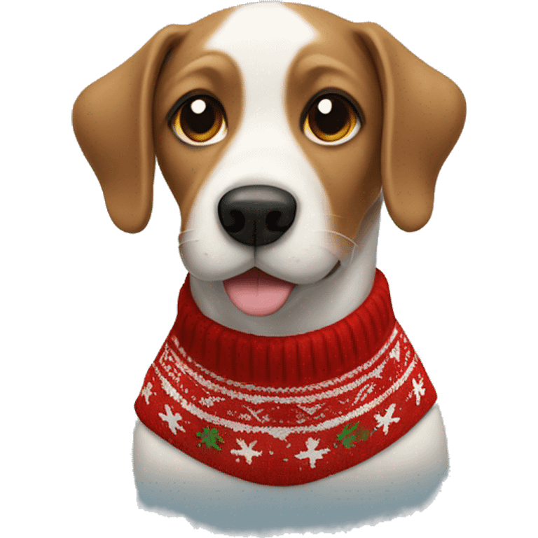 Dog wearing a christmas sweater  emoji